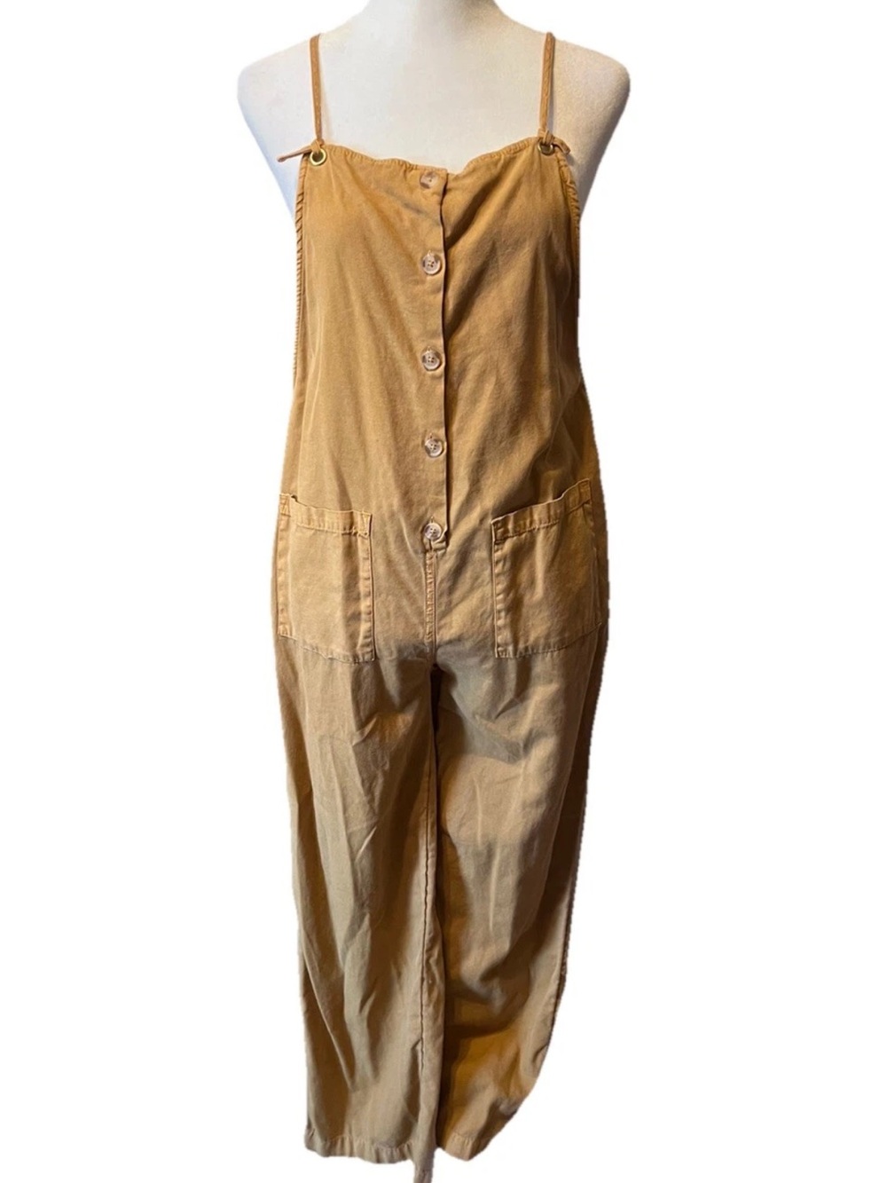 Billabong Yellow Beach Cruiser Tank Top Overalls Boho Surf Women's Size Small